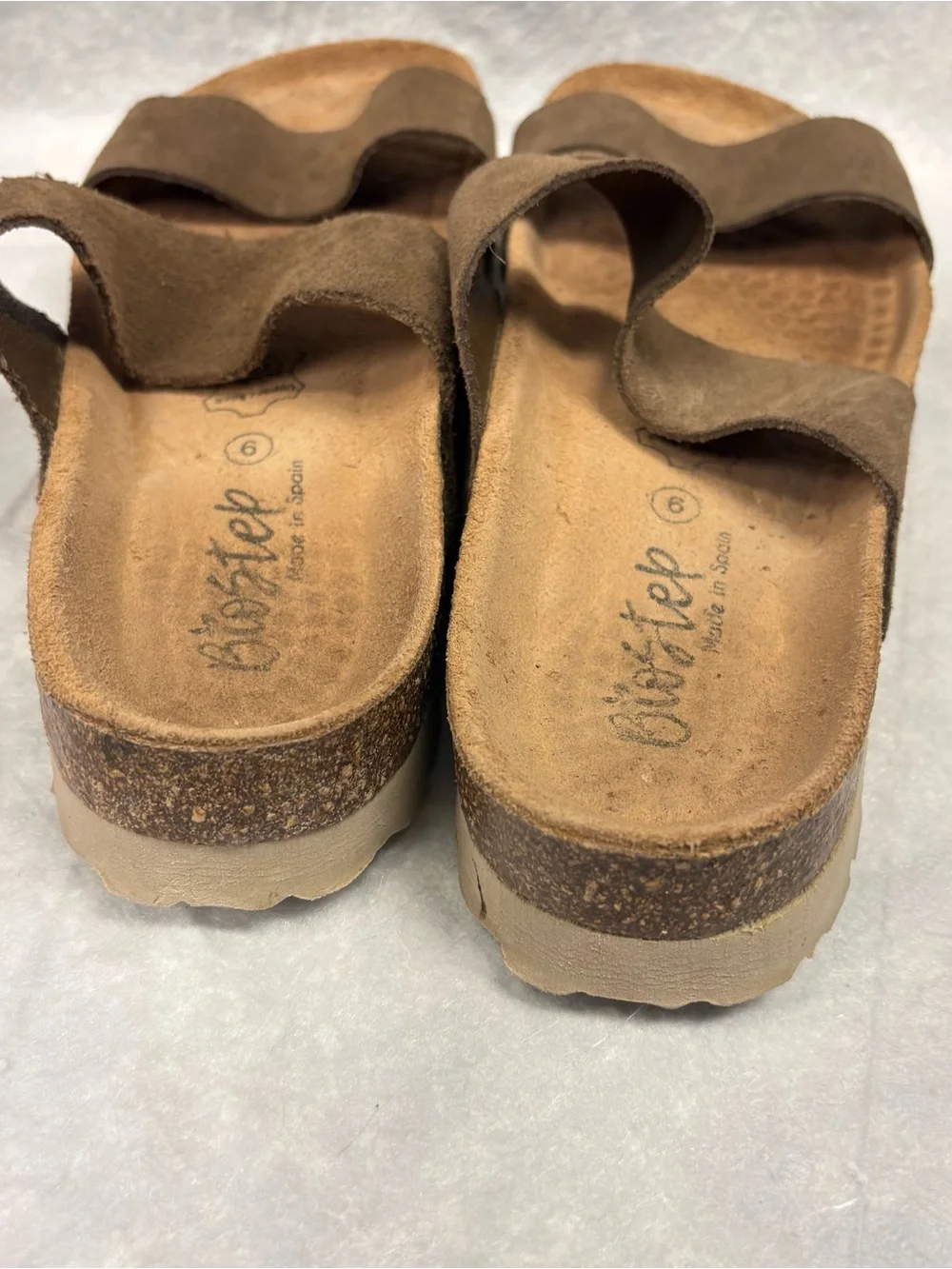 OliveStep Suede Slip-On Sandals in Camel